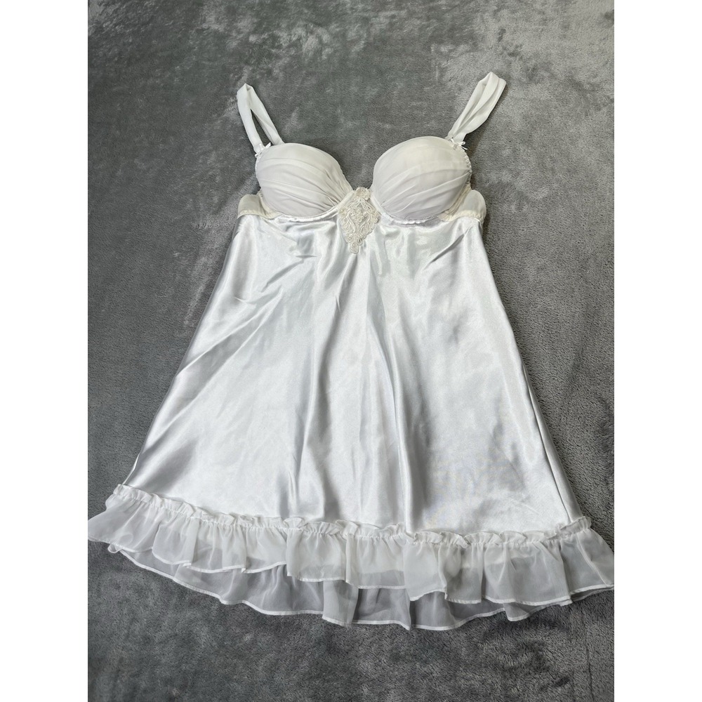 Vintage White Babydoll Beaded Bridal Lingerie Apt 9 Dress Wedding Sleepwear